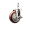 Service Caster 4 Inch 316SS Maroon Polyurethane Swivel 3/8 Inch Threaded Stem Caster with Brake SS316TS20S414-PPUB-MRN-TLB-381615 - alternate 1